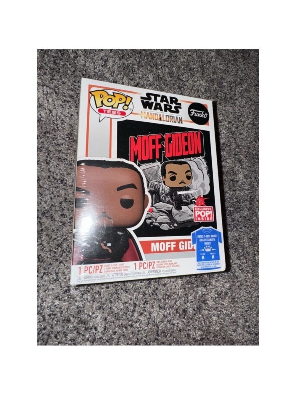 Star Wars Mandalorian, Moff Gideon Funko pop and Medium tee new never opened